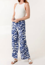 Blue Abstract Animal Print Wide Leg Trousers