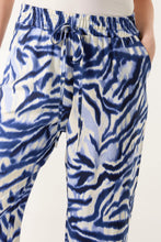 Blue Abstract Animal Print Wide Leg Trousers