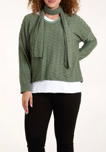 Plain Textured Fine Knit Double Layer Top With Matching Scarf (2 Colours)