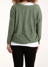 Plain Textured Fine Knit Double Layer Top With Matching Scarf (2 Colours)