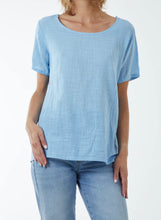 Plain Cotton Round Neck Button Back Top (3 Colours)