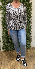 Maya V-Neck Zebra Print Jumper (3 Colours)