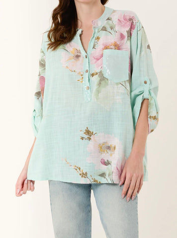 Cotton Longline Floral Blouse (2 Colours)