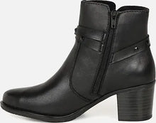 Rieker Y2059-00 Lugano Black Leather Block Heeled Ankle Boots