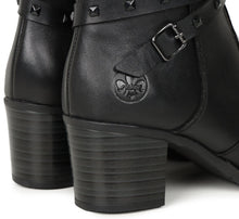 Rieker Y2059-00 Lugano Black Leather Block Heeled Ankle Boots