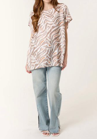 Zebra Print Long Style Top (2 Colours)