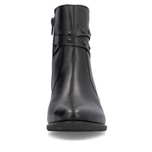 Rieker Y2059-00 Lugano Black Leather Block Heeled Ankle Boots