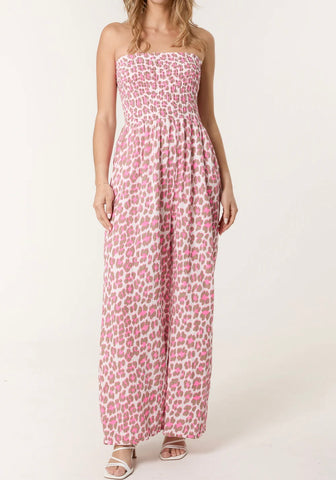 Bandeau Animal Print Cotton Jumpsuit (3 Colours)