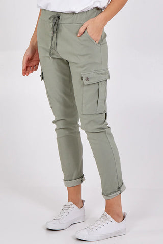 Magic Super Stretch Plain Cargo Style Trousers (3 Colours)