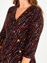 Curve Collection Zebra Print Rust Combination Stretchy Midi Wrap Dress