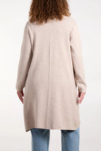 Plain Long Cardigan with Pockets And Button Sleeve Detail (2 Colours)