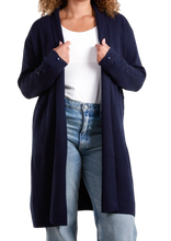 Plain Long Cardigan with Pockets And Button Sleeve Detail (2 Colours)