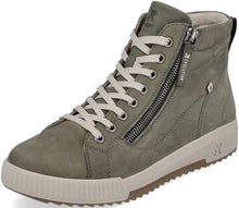 Rieker Evolution W0164-54 Cuba Moor Green Leather Lace-Up Trainer Boots