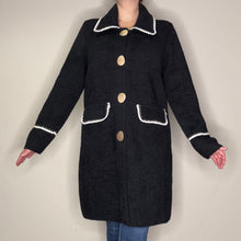 Long Black Coat With Soft Gold Large Buttons