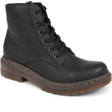 Rieker 78240-00 France Black Lace-Up Ankle Boots