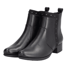 Rieker 78657-00 Lugano Black Leather Chelsea Style Low Heel Ankle Boots