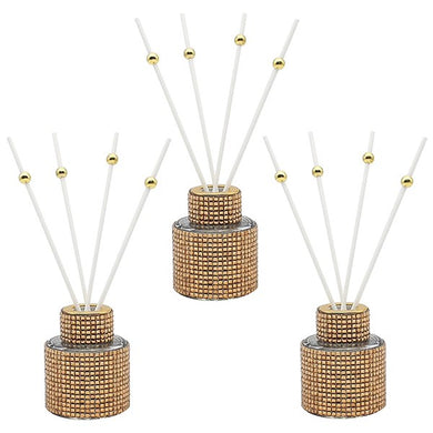 Set Of Three Sparkling Cinnamon Bronze Diamante Boxed Diffusers