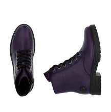 Rieker Z2841-30 Lugano Aubergine Leather Lace-Up Ankle Boots