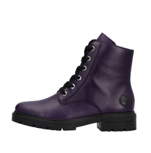 Rieker Z2841-30 Lugano Aubergine Leather Lace-Up Ankle Boots