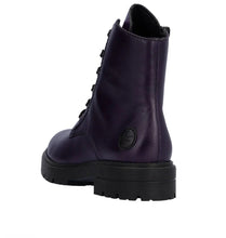 Rieker Z2841-30 Lugano Aubergine Leather Lace-Up Ankle Boots