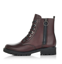 Remonte D8671-35 Odeon Burgundy Leather Lace-Up Ankle Boots