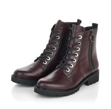 Remonte D8671-35 Odeon Burgundy Leather Lace-Up Ankle Boots