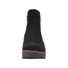 Rieker Y5065-00 Black Suede Leather Wedge Ankle Boots