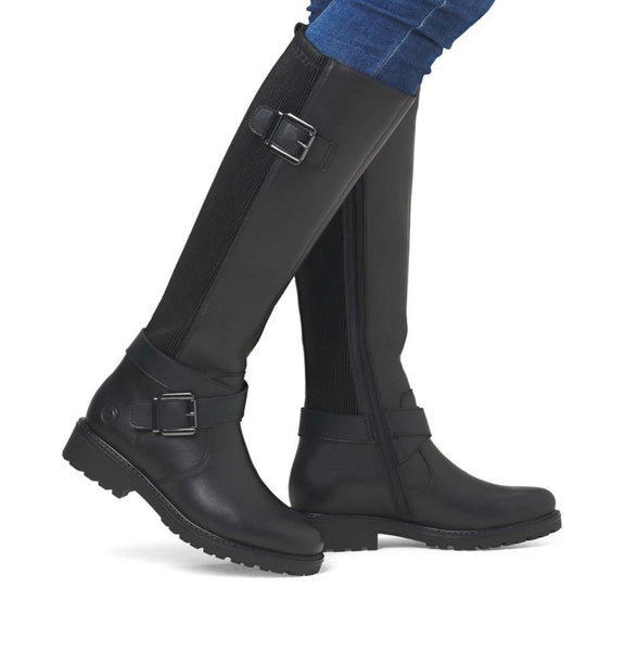 Remonte X Liz Hurley R6593-00 Odeon Black Leather Knee High Long Boots