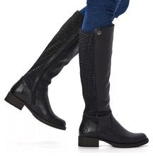 Rieker Z9591-00 Black Leather Knee High Long Boots