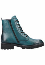 Remonte D8671-12 Odeon Petrol Blue Leather Lace-Up Ankle Boots