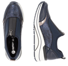 Remonte D0T08-12 X Elizabeth Hurley D0T08-02 Arbela Navy Multi Wedge Zip Front Trainers