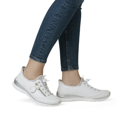 Rieker L32F1-80 Ready2Go White Bungie Trainers