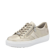 Rieker L5903-62 Alula Light Gold Metallic Leather Trainers