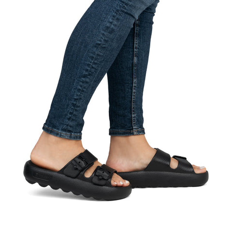 Rieker P2450-00 Black Sliders Sandals