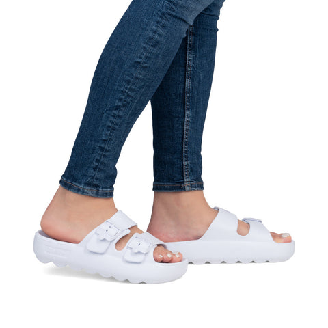 Rieker P2450-80 White Slider Sandals
