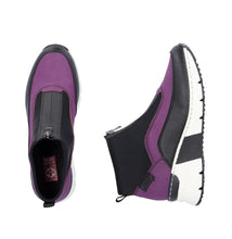 Rieker N6352-30 Korsika Amethyst And Black Ankle Zip Front Wedge Trainers