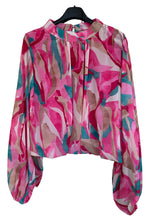 High Neck Bubble Hem Print Blouse (7 Colours and Prints)