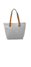 Shopper Style Bag With Tan Handles (9 Colours)