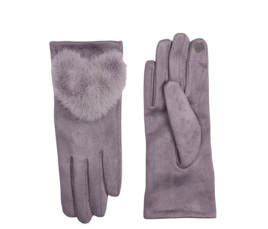 Zelly 400400 Plain Stretchy Faux Fur Heart Gloves (4 Colours)