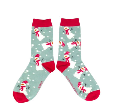 Miss Sparrow SKS247 Duck Egg Snowmen Bamboo Socks