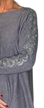 Plain Lace And Sparkle Stud Sleeve Tunic Jumper (2 Colours)