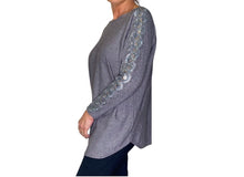 Plain Lace And Sparkle Stud Sleeve Tunic Jumper (2 Colours)