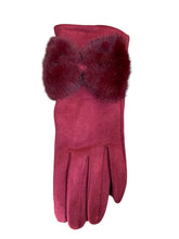 Plain Stretchy Faux Fur Bow Gloves (4 Colours)