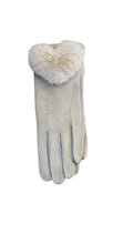 Zelly 400400 Plain Stretchy Faux Fur Heart Gloves (4 Colours)