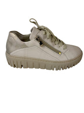 Waldlaufer H-Livia 941005 202 213 Leather Beige And Gold Flatform Trainers