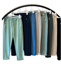 D.E.C.K By Decollage 814136 Plain Drawstring Waist Stretchy Joggers With Zip Pockets (5 Colours)