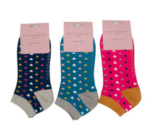 Miss Sparrow SKT012 Hearts Trainer Bamboo Socks (3 Colours)