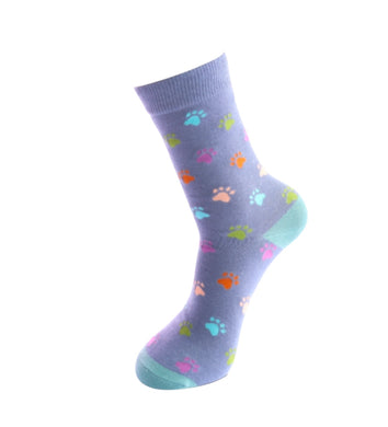 Miss Sparrow SKS483 Multi Paw Print Bamboo Socks (3 Colours)