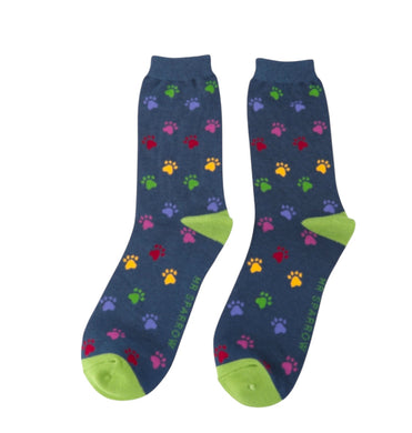 Mr Sparrow MR123 Multi Paw print Bamboo Sock (2 Colours)