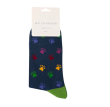 Mr Sparrow MR123 Multi Paw print Bamboo Sock (2 Colours)